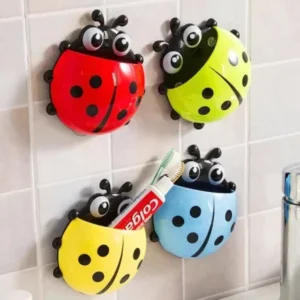 Creative-Cute-Cartoon-Ladybug-Mount-Toothbrush-Toothpaste-Holder