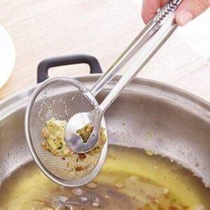 Frying-Tong-With-Strainer-Stainless-Steel