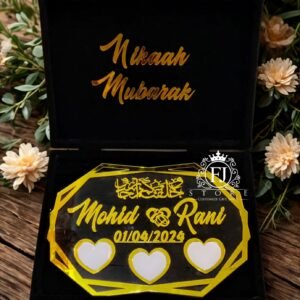 Velvet Nikkah Box with Thumb Impression Board