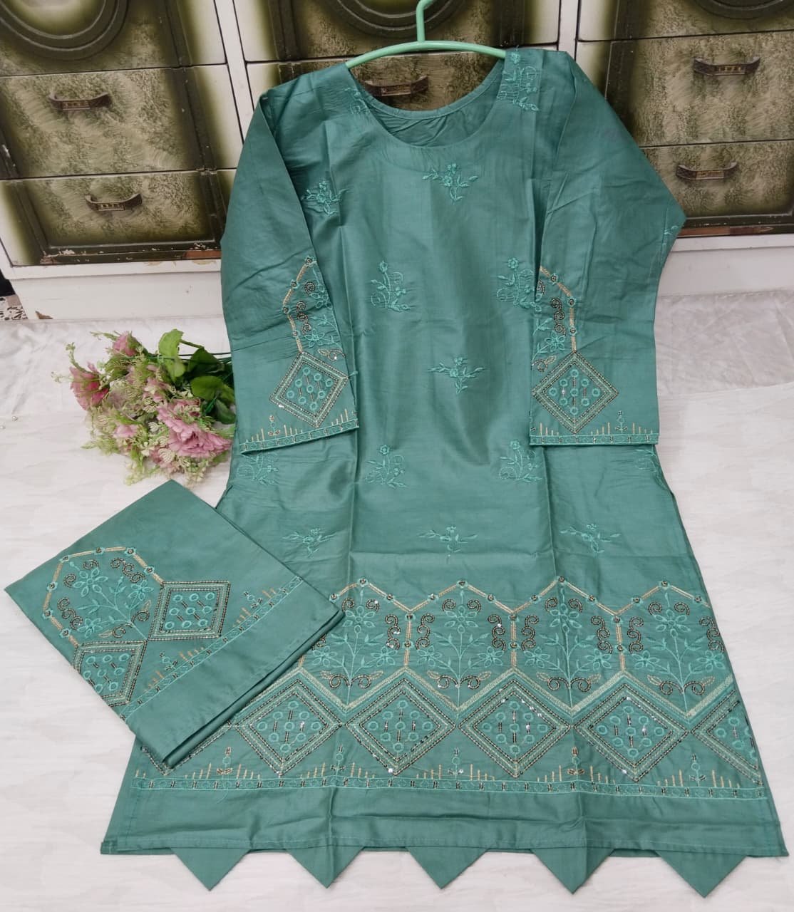Fancy Embroidered 2.Pc Suits ( Ladies Stitched Article ) - Image 2