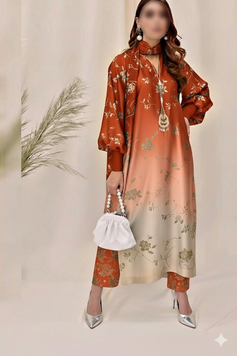 3 PCS SILKY SUIT WITH AIRLINE SHIRT - Image 2