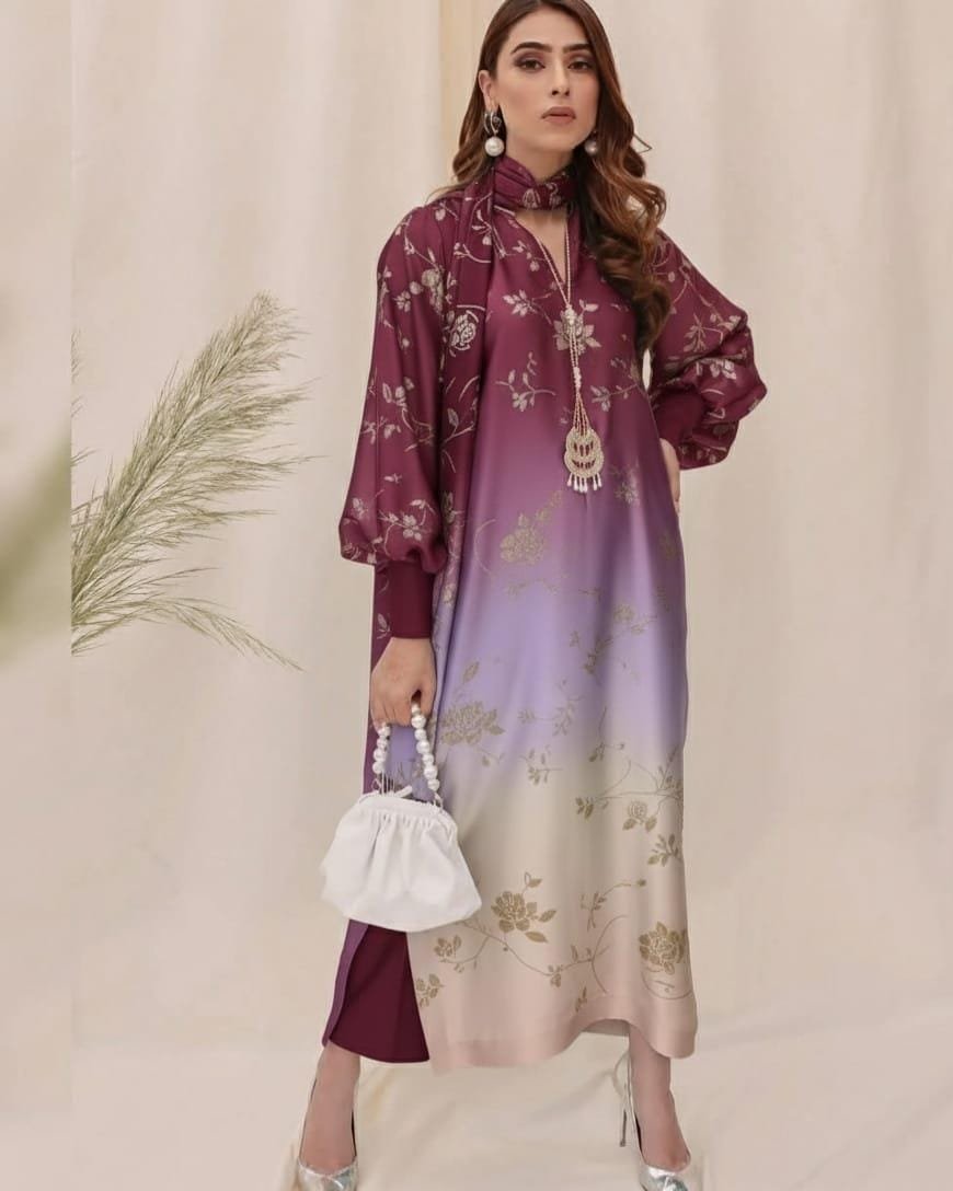 3 PCS SILKY SUIT WITH AIRLINE SHIRT - Image 3