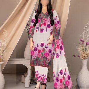 3 PCS SILKY SUIT WITH AIRLINE SHIRT