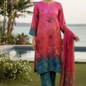 3 PCS SILKY SUIT WITH AIRLINE SHIRT