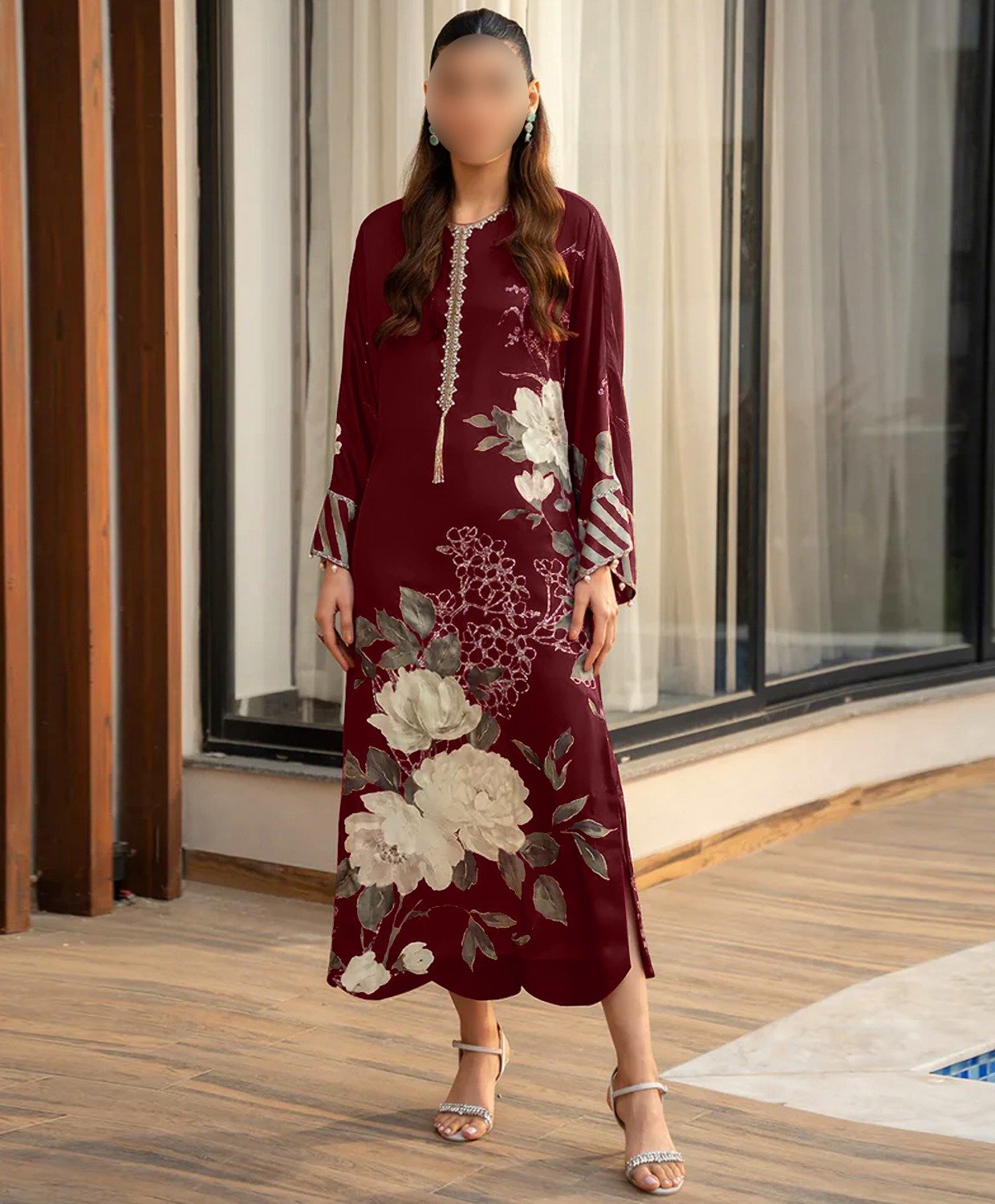 3 PCS SILKY SUIT WITH AIRLINE SHIRT