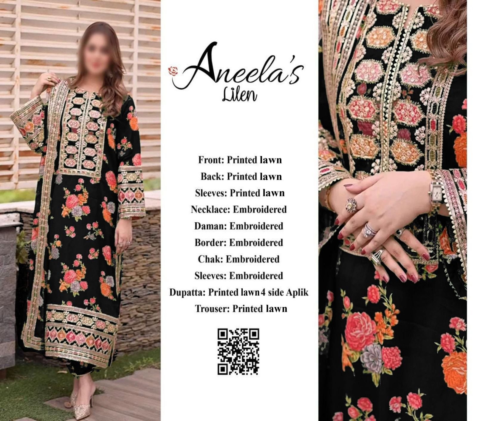 ANEELA'S Embroidered