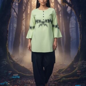 Heavy Embrodery,neck Flower Embroidery Cargo Pocket