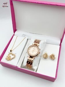 Ladies Jewellery watch + Locket + earrings + High Quality Same Box