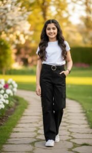 High Quality Toddler to Kid Girl Cargo Pants •Imported China Yarn Fabric Pack of 2