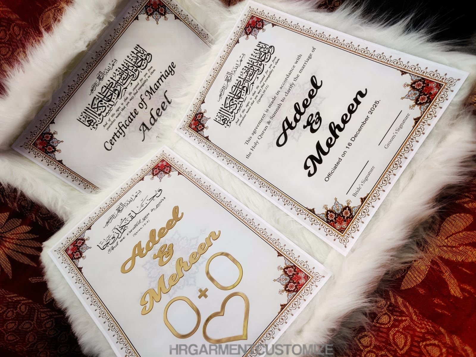 Long Fur Nikkah Booklet with Fur Box Premium Quality (with Box)