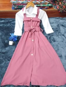 KIDS WHITE PLAIN GEORGETTE SHIRT AND PREMIUM GEORGETTE ROMPER 2 PEACE KIDS ARRIVAL 🥰