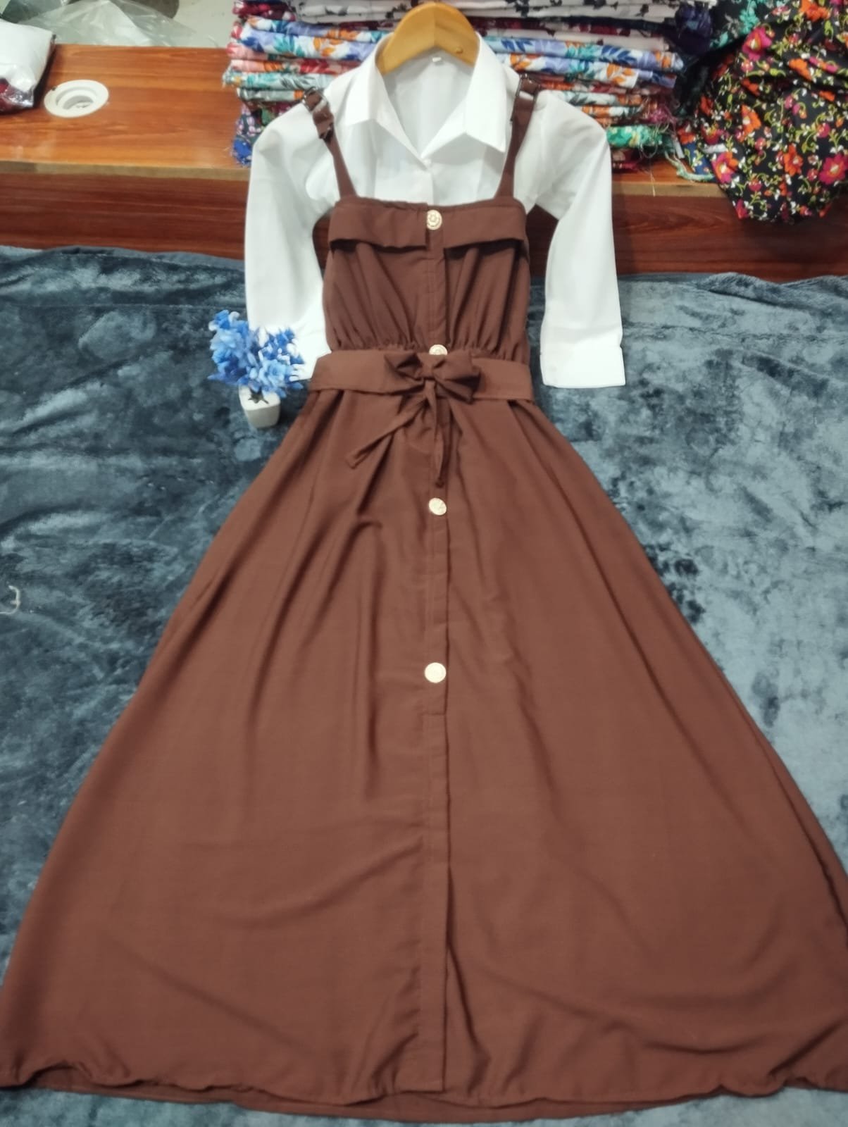 KIDS WHITE PLAIN GEORGETTE SHIRT AND PREMIUM GEORGETTE ROMPER 2 PEACE KIDS ARRIVAL 🥰 - Image 2