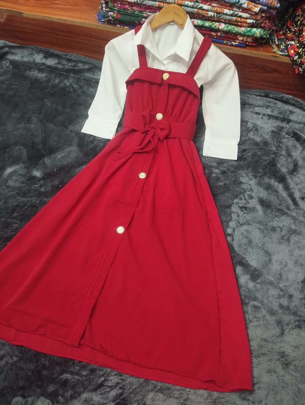 KIDS WHITE PLAIN GEORGETTE SHIRT AND PREMIUM GEORGETTE ROMPER 2 PEACE KIDS ARRIVAL 🥰 - Image 3