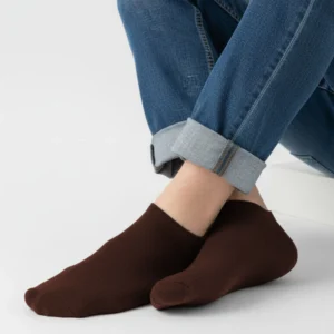 Eminent Men’s Plain Lycra Ankle Socks - Dark Brown