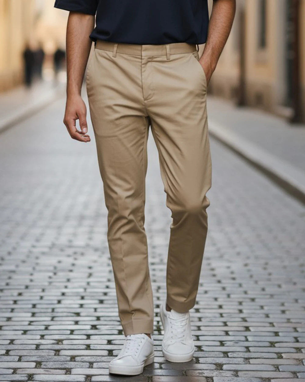 Men's Active Waist Cotton Dress Pant