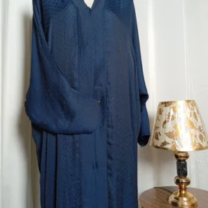 Blue Self Tex Abaya