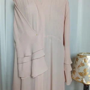 Peach Open Abaya Pink