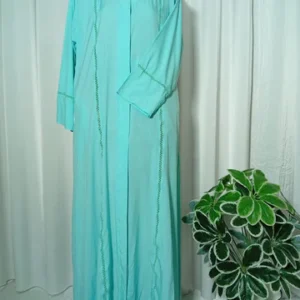 Blue Lace Open Abaya