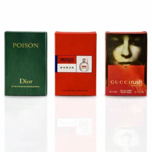 Dior Poison , Hugo Boss Woman, Gucci Rush